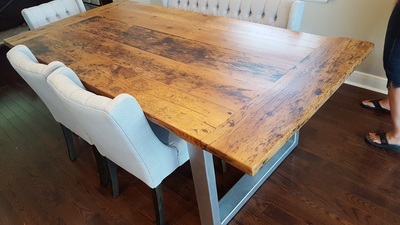 Reclaimed wood dining table Kitchener 