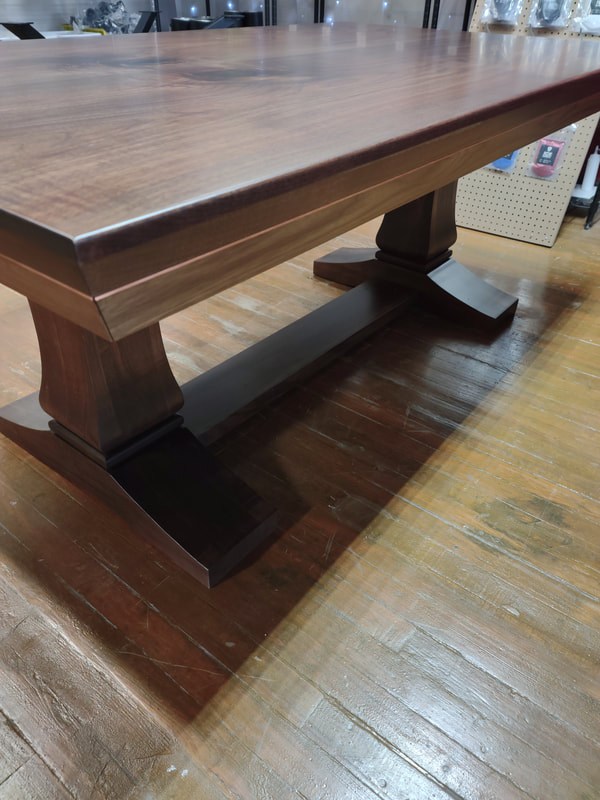 Walnut table with copper inlay Oakville