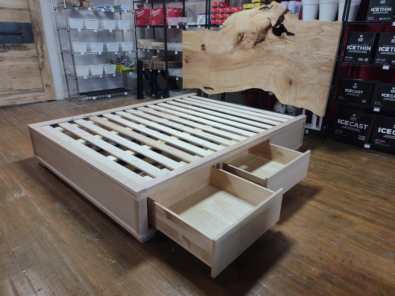 live edge wood storage bed. Kitchener Ontario Furniture