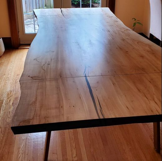 Live edge walnut table with wood X base, Black walnut live edge dining table, living edge table, solid wood table, solid wood dining table, natural edge table, Live edge table with steel legs, Dining table with steel legs