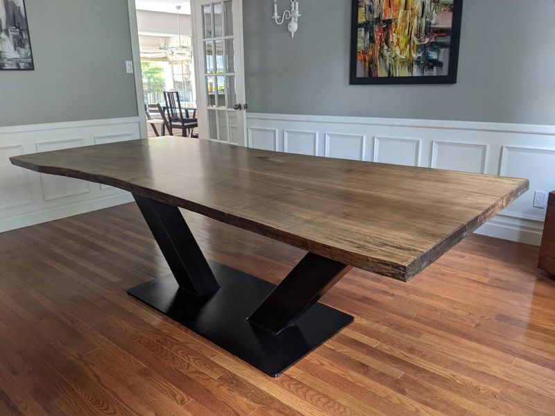 Solid Wood Furniture Kitchener, Dark Walnut Farmhouse Table